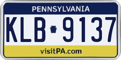 PA license plate KLB9137