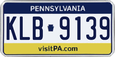 PA license plate KLB9139