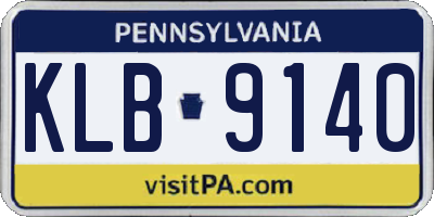 PA license plate KLB9140