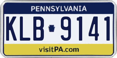 PA license plate KLB9141