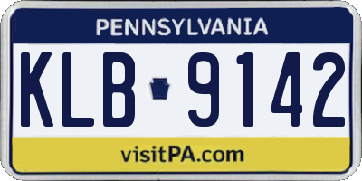 PA license plate KLB9142