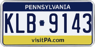 PA license plate KLB9143