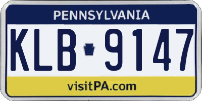 PA license plate KLB9147