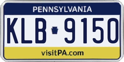 PA license plate KLB9150