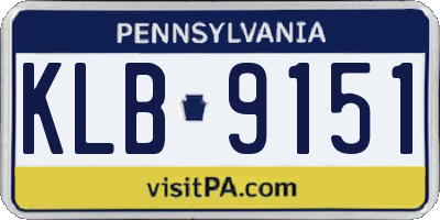 PA license plate KLB9151