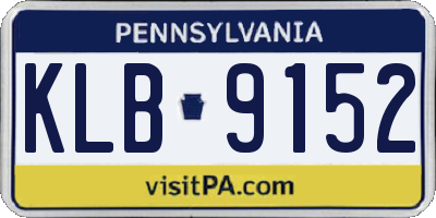 PA license plate KLB9152