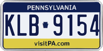 PA license plate KLB9154