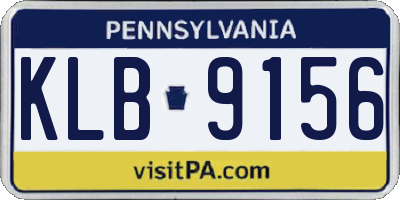 PA license plate KLB9156