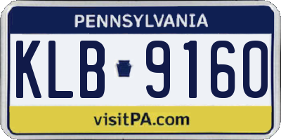 PA license plate KLB9160