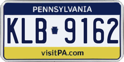 PA license plate KLB9162