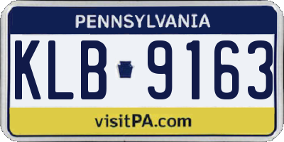 PA license plate KLB9163