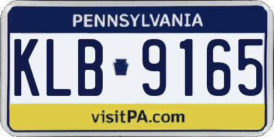 PA license plate KLB9165