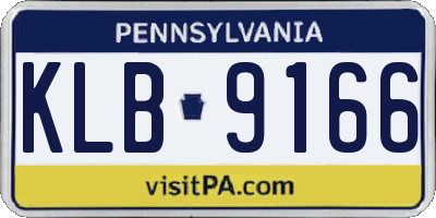 PA license plate KLB9166