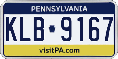 PA license plate KLB9167
