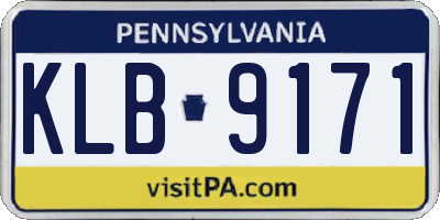 PA license plate KLB9171