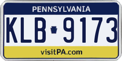PA license plate KLB9173
