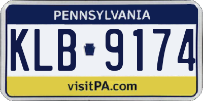PA license plate KLB9174