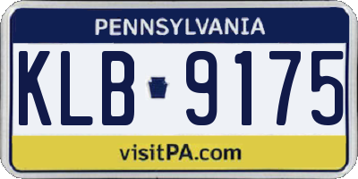 PA license plate KLB9175