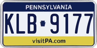 PA license plate KLB9177