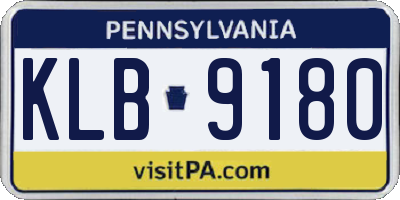 PA license plate KLB9180