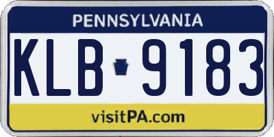 PA license plate KLB9183