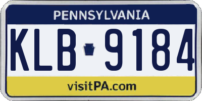 PA license plate KLB9184