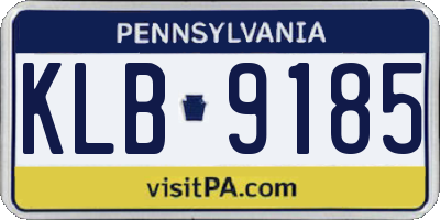 PA license plate KLB9185