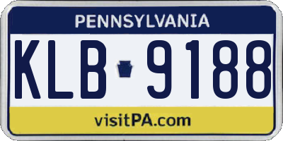 PA license plate KLB9188