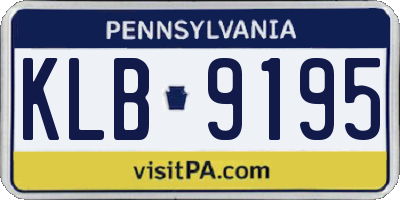 PA license plate KLB9195