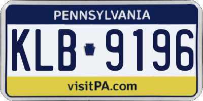 PA license plate KLB9196