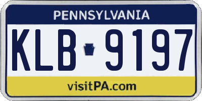 PA license plate KLB9197