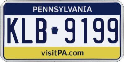 PA license plate KLB9199