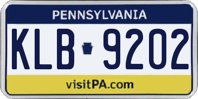 PA license plate KLB9202