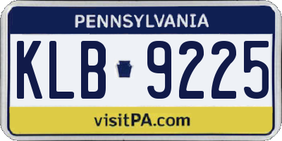 PA license plate KLB9225