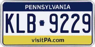 PA license plate KLB9229