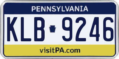 PA license plate KLB9246