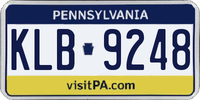 PA license plate KLB9248