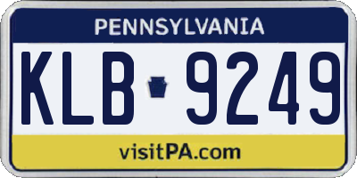 PA license plate KLB9249