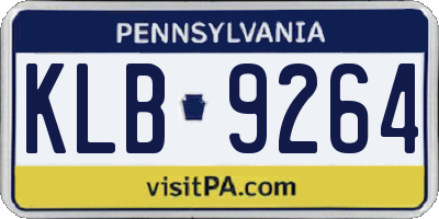 PA license plate KLB9264