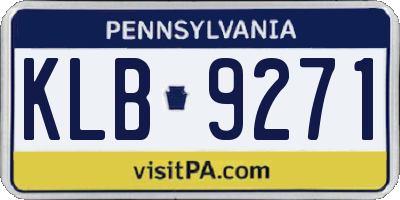 PA license plate KLB9271