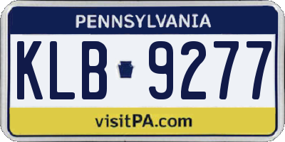 PA license plate KLB9277