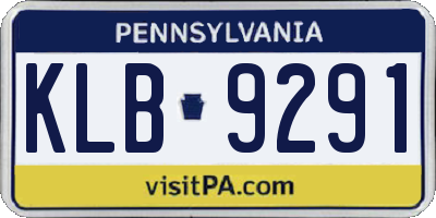 PA license plate KLB9291