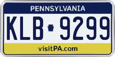 PA license plate KLB9299