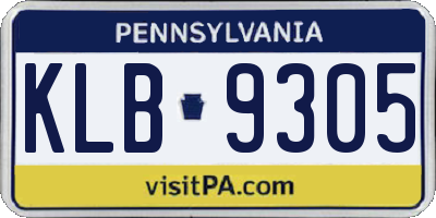 PA license plate KLB9305