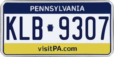 PA license plate KLB9307