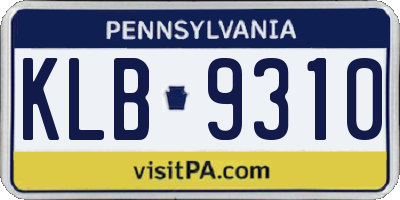 PA license plate KLB9310