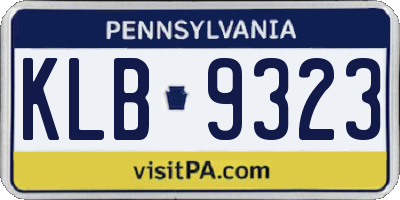 PA license plate KLB9323