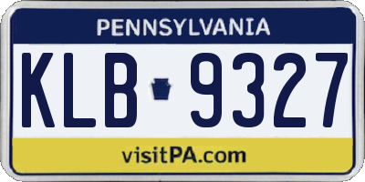 PA license plate KLB9327
