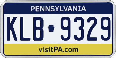PA license plate KLB9329