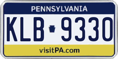 PA license plate KLB9330